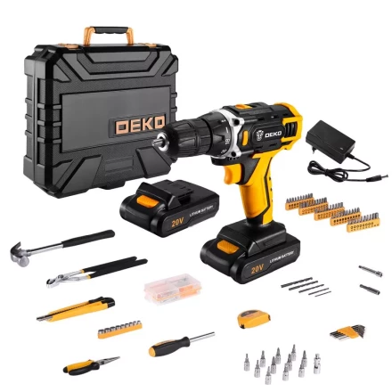 Дрель аккумуляторная DEKO DKCD20FU-Li, 063-4135 + набор 195 аксессуаров купить в Тобольске