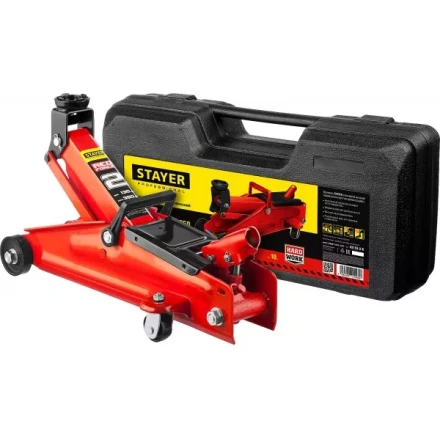 Домкрат гидравлический подкатной &quot;RED FORCE&quot;, 2т, 130-350мм, в кейсе, STAYER 43153-2-K 43153-2-K купить в Тобольске