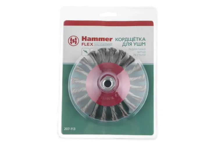 Кордщетка HAMMER тарелка 125мм для УШМ витая сталь (207-113) купить в Тобольске