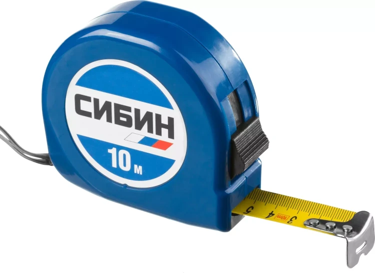 Рулетка СИБИН, пластиковый корпус, 10м/25мм 34020-10-25 купить в Тобольске