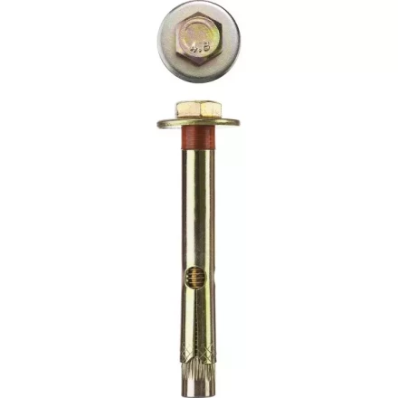 Болт анкерный ЗУБР с пластиковым кольцом, желтопассивированный, 8,0х80мм, ТФ6, 2шт 4-302316-08-080 купить в Тобольске