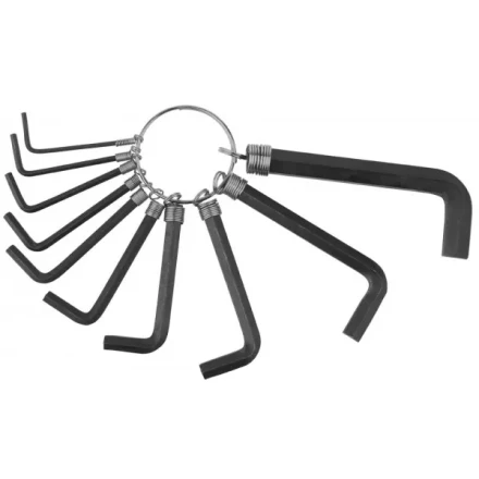 Набор DEXX: Ключи имбусовые, оксидированные, на кольце, HEX, 1,5-2-2,5-3-3,5-4-5-5,5-6-8, 10шт 27403-H10 купить в Тобольске