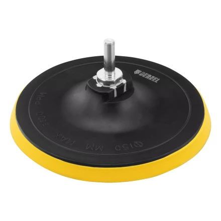 Тарелка опорная для дрели и УШМ с липучкой, 150 мм, стандартная, с адаптером c М14 на d8 Denzel 76252 купить в Тобольске