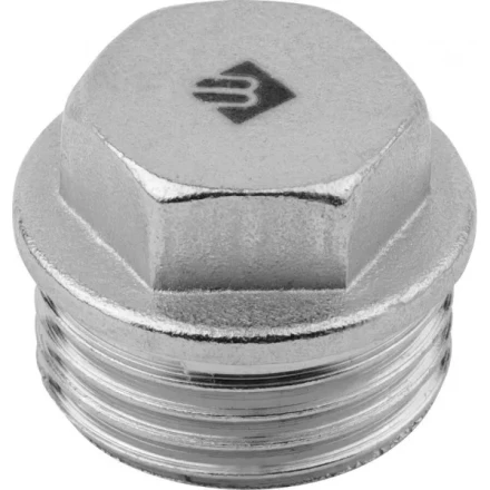 Заглушка ЗУБР &quot;ЭКСПЕРТ&quot;, никелированная латунь, 6-ти гранная головка, наружная резьба, 1/2&quot; 51297-S-1/2 купить в Тобольске
