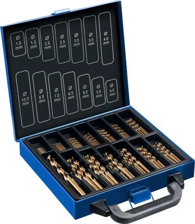 ЗУБР Кобальт, 99 шт, (1-10 мм), сталь Р6М5К5, класс А, мет.бокс, набор сверл по металлу, Профессионал (29626-H99) купить в Тобольске