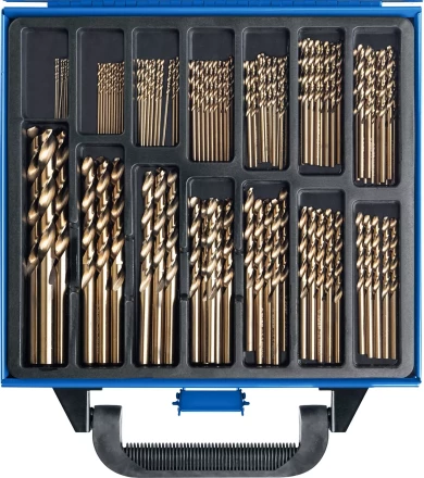 ЗУБР Кобальт, 99 шт, (1-10 мм), сталь Р6М5К5, класс А, мет.бокс, набор сверл по металлу, Профессионал (29626-H99) купить в Тобольске