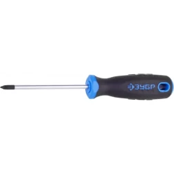 Отвертка ЗУБР &quot;ПРОФИ&quot; хромованадиевая сталь, двухкомпонентная рукоятка, магнит наконечник, PH1x100мм 25232-1-100_z01