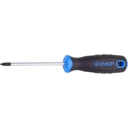 Отвертка ЗУБР &quot;ПРОФИ&quot; хромованадиевая сталь, двухкомпонентная рукоятка, магнит наконечник, PH1x100мм 25232-1-100_z01 купить в Тобольске