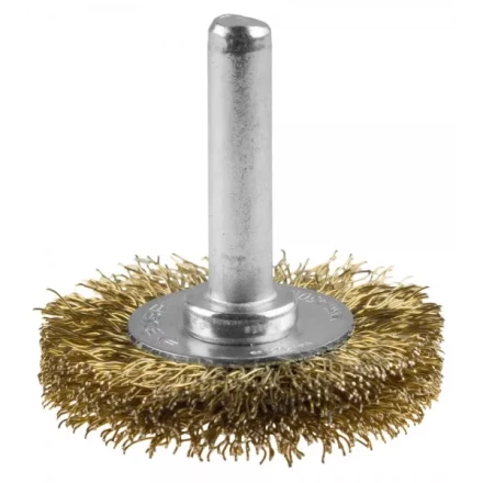ЗУБР &quot;ЭКСПЕРТ&quot;. Щетка дисковая для дрели, двухрядная, витая латунированная стальная проволока 0,3мм, 75мм 3520-075-2_z01 купить в Тобольске