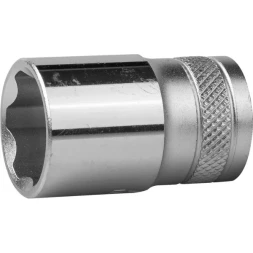 Торцовая головка KRAFTOOL &quot;INDUSTRIE QUALITAT&quot;, Cr-V, SUPER-LOCK, хромосатинированная, 1/2&quot;, 17 мм 27801-17_z01