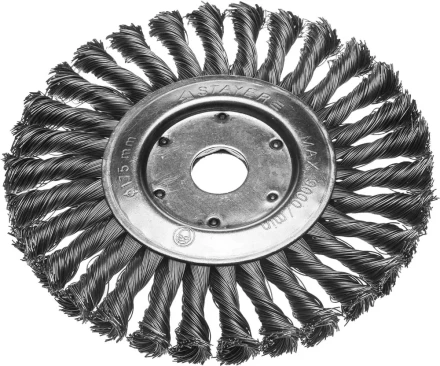 ЗУБР &quot;ПРОФЕССИОНАЛ&quot;. Щетка дисковая для УШМ, плетеные пучки стальной проволоки 0,5мм, 175х22мм 35190-175_z02 купить в Тобольске