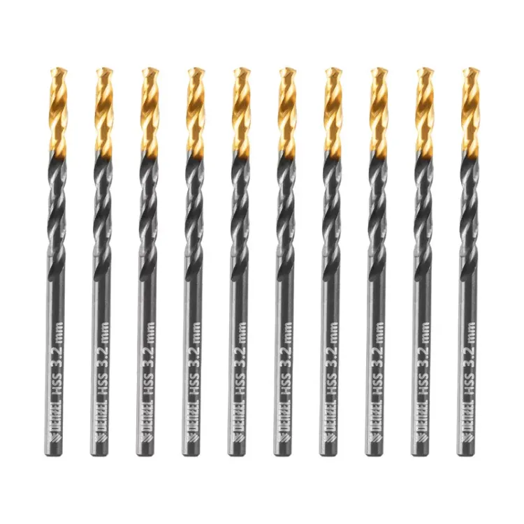 Сверло по металлу, 3,2 мм, HSS-Tin, Golden Tip, 10 шт. Denzel 717206 купить в Тобольске