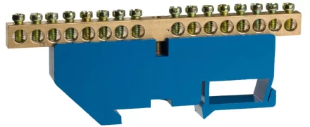 Шина СВЕТОЗАР нулевая на DIN-изоляторе, макс. ток 100А, 5,2мм, 16 полюсов 49807-16 купить в Тобольске