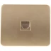 Розетка СВЕТОЗАР &quot;ГАММА&quot; телефонная, одинарная, без вставки и рамки, цвет золотой металлик SV-54117-GM купить в Тобольске