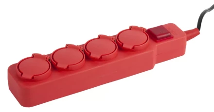 Удлинитель СВЕТОЗАР электрический с заземлением, выключатель, евро, 4 гнезда, с крышками, 3м SV-55019-3 купить в Тобольске