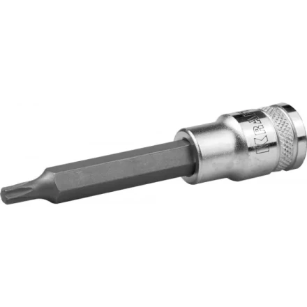Торцовая бита-головка KRAFTOOL &quot;INDUSTRIE QUALITAT&quot;, удлиненная, материал S2, TORX, сатинированная, 1/2&quot;, Т27 27906-27_z01 купить в Тобольске