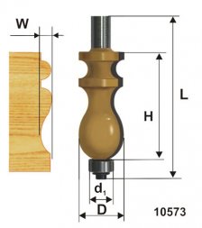 Фреза кромочная фигурная ф222х41мм хв 12мм 10573