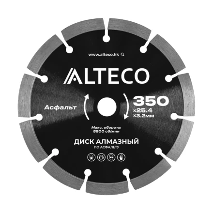 Диск алмазный по асфальту ALTECO 350x25.4x3.2 мм 66485 купить в Тобольске
