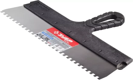 Шпатель ЗУБР &quot;МАСТЕР&quot; ФАСАДНЫЙ, нержавеющее полотно, 350мм, зуб 6х6мм 10078-35-06 купить в Тобольске