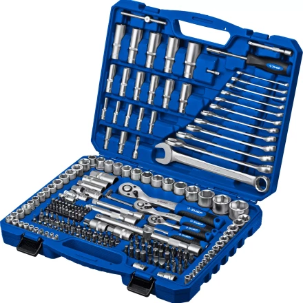 ЗУБР А-216, 216 предм., (1/2+ 3/8+ 1/4), универсальный набор инструмента, Профессионал (27674-H216) купить в Тобольске