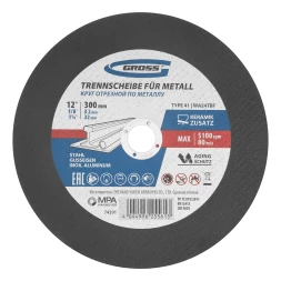 Круг отрезной по металлу, 300 x 3,2 x 32 мм, WA24TBF// Gross 74391