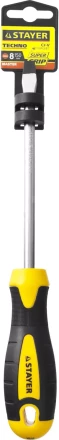 Отвертка STAYER &quot;MASTER&quot; &quot;ТECHNO&quot;, двухкомпонентная рукоятка, магнитный наконечник, Cr-V, SL8,0x150мм 2507-08-15_z02 купить в Тобольске