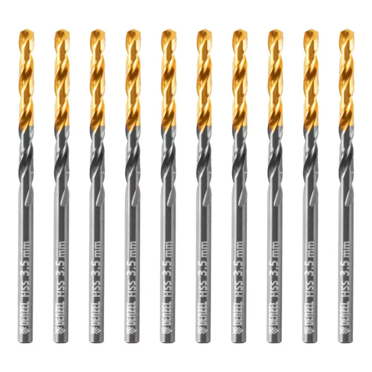 Сверло по металлу, 3,5 мм, HSS-Tin, Golden Tip, 10 шт. Denzel 717207 купить в Тобольске