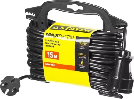Удлинитель электрический &quot;MAXElectro&quot; на маленькой рамке, 15 м, 1 гнездо, STAYER 55014-15 купить в Тобольске