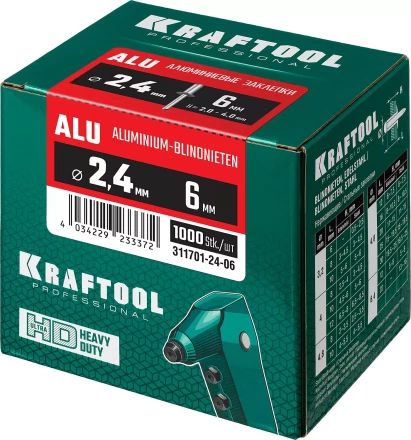 Заклепки алюминиевые KRAFTOOL 311701-24-06 купить в Тобольске