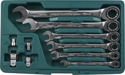 Набор ключей комбинированных трещеточных  8-19мм  адаптеры 10предметов Jonnesway W45110S 48879 купить в Тобольске