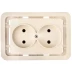 Розетка СВЕТОЗАР &quot;ГАММА&quot; двойная, цвет бежевый, 16А/~250В SV-54102-B купить в Тобольске