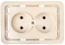 Розетка СВЕТОЗАР &quot;ГАММА&quot; двойная, цвет бежевый, 16А/~250В SV-54102-B купить в Тобольске