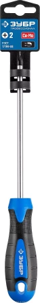 Отвертка ЗУБР &quot;МАСТЕР&quot;, хром-ванадиевая сталь, эргономичная двухкомпонентная рукоятка, PH № 2-150мм 25232-2-15 купить в Тобольске