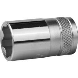 Торцовая головка KRAFTOOL &quot;INDUSTRIE QUALITAT&quot;, Cr-V, SUPER-LOCK, хромосатинированная, 1/2&quot;, 16 мм 27801-16_z01