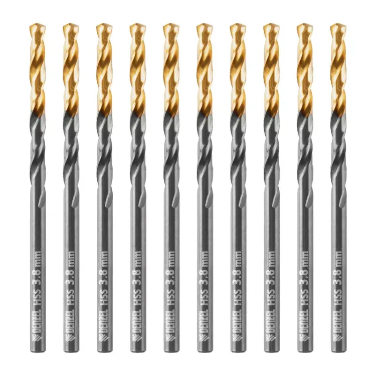 Сверло по металлу, 3,8 мм, HSS-Tin, Golden Tip, 10 шт. Denzel 717208 купить в Тобольске
