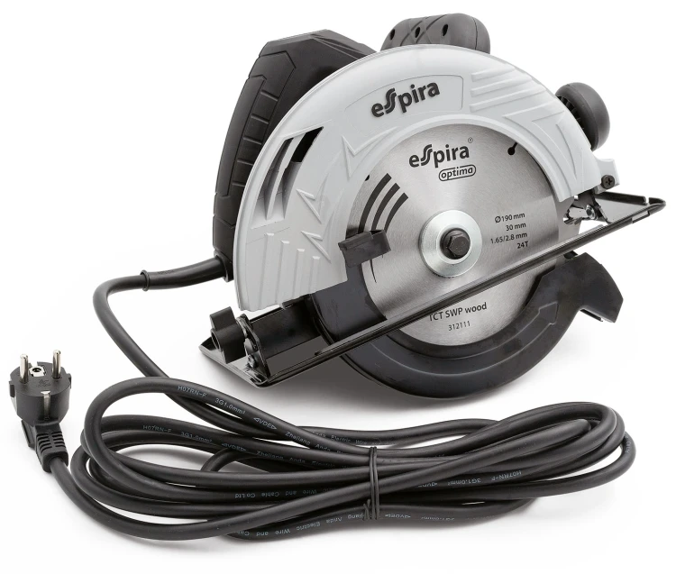 Пила циркулярная ESPIRA CSI-190A (ф190 мм, 220-240В,50/60 Гц, мощность 1250 Вт, 5000 об/мин), 401251 купить в Тобольске
