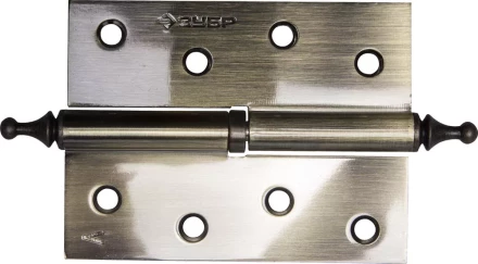 Петля дверная разъемная ЗУБР &quot;ЭКСПЕРТ&quot;, 1 подшипник, цвет ст. латунь (AB), левая, с крепежом, 100х75х2,5мм,2шт 37605-100-5L купить в Тобольске