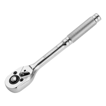 Ключ-трещотка 1/4&quot;, 45 зубьев, цельнометаллический, с быстрым сбросом, CrV, хром// Сибртех 14014 купить в Тобольске