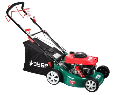 Газонокосилка ЗУБР бензиновая, самоход, 10 ступ. (25-75мм), 60л травосборник, 135см3, 460мм, 3.3кВт ЗГКБ-460СТ купить в Тобольске