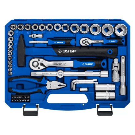 ЗУБР Универсал-76, 76 предм., (1/2+ 1/4), универсальный набор инструмента, Профессионал (27670-H76) купить в Тобольске