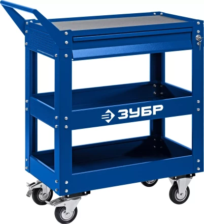 ЗУБР 820 х 405 х 955 мм, инструментальная тележка с выдвижным ящиком + 2 полки, Профессионал (38914) купить в Тобольске