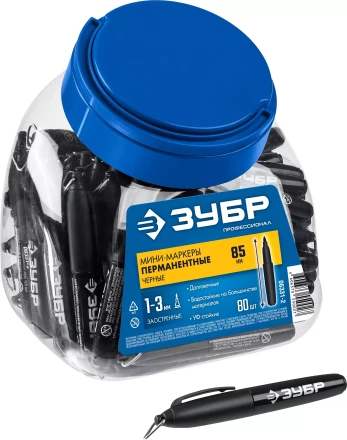 ЗУБР Мини черный, 1-3 мм, 80 шт, перманентный маркер (06331-2) купить в Тобольске