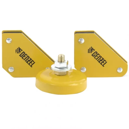 Набор из 2 магнитных сварочных фиксаторов и магнитной клеммы &quot;масса&quot; Denzel 97557 купить в Тобольске