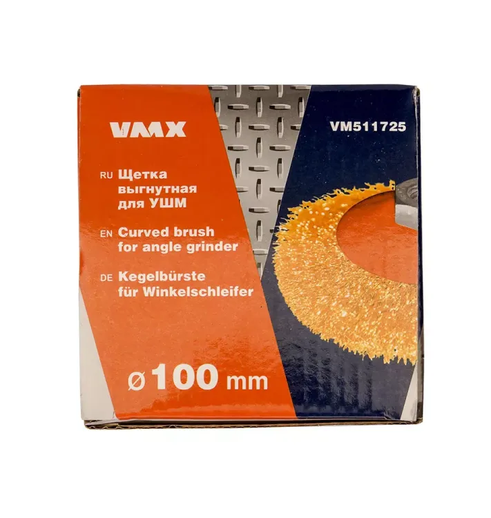 Щетка для УШМ М14/100 мм выгнутая сталь прямая VMX 511725 купить в Тобольске
