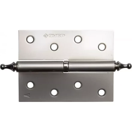 Петля дверная разъемная ЗУБР &quot;ЭКСПЕРТ&quot;, 1 подшипник, цвет мат. никель (PN), левая, с крепежом, 100х75х2,5мм,2шт 37605-100-4L купить в Тобольске