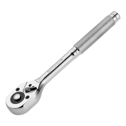 Ключ-трещотка 3/8&quot;, 45 зубьев, цельнометаллический, с быстрым сбросом, CrV, хром// Сибртех 14018 купить в Тобольске