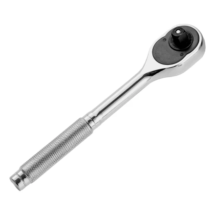 Ключ-трещотка 3/8&quot;, 45 зубьев, цельнометаллический, с быстрым сбросом, CrV, хром// Сибртех 14018 купить в Тобольске