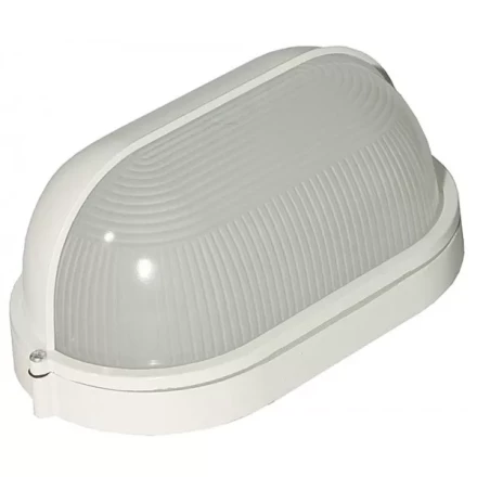 Светильник уличный СВЕТОЗАР влагозащищенный с верхним защитным кожухом, овал, цвет белый, 100Вт SV-57213-W купить в Тобольске