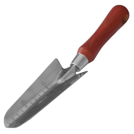 Совок посадочный из нержавеющей стали с деревянной рукояткой  320мм  Кратон 5 10 05 002 купить в Тобольске