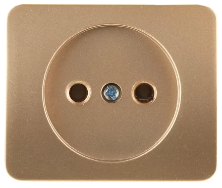 Розетка СВЕТОЗАР &quot;ГАММА&quot; без заземления, одинарная, без вставки и рамки, цвет золотой металлик, 16А/~250В SV-54100-GM купить в Тобольске